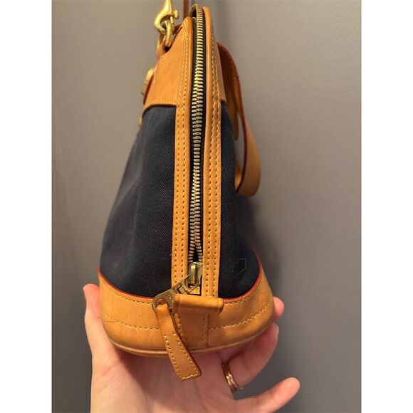 Dooney & Bourke Navy Canvas Leather Satchel Bag Medium OS - Picture 7 of 11